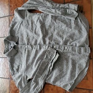 grey floral calico shirt, S